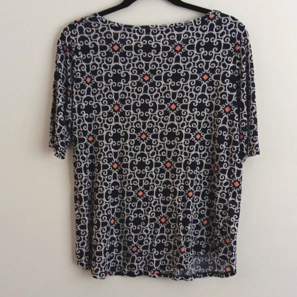 Loft Linen Scoop NeckPattern Tee Shirt #2437 - Picture 5 of 5